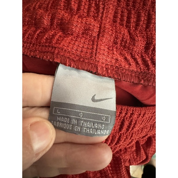 Nike Shorts Mens Large Red Basketball Athletic Mesh Swoosh Logo Gym Casual - Picture 5 of 9